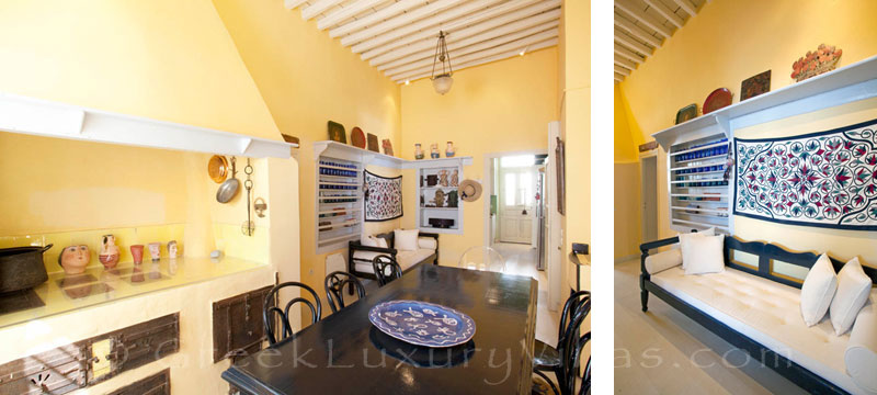 The kitchen of an exquisite traditional villa in Sifnos