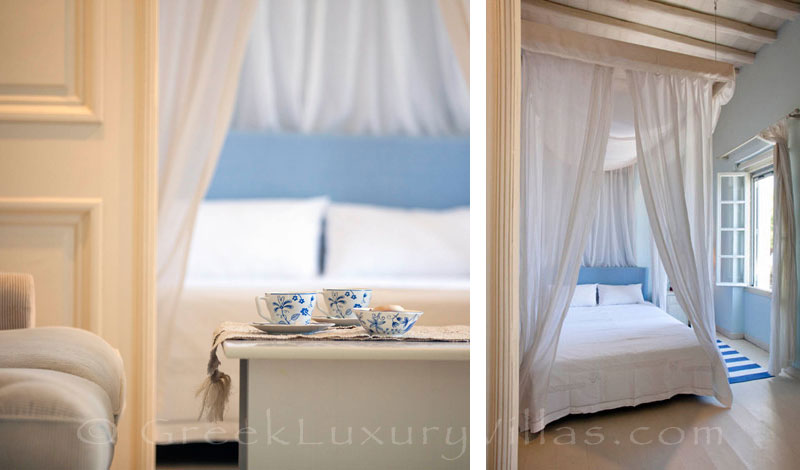 A bedroom of an exquisite traditional villa in Sifnos