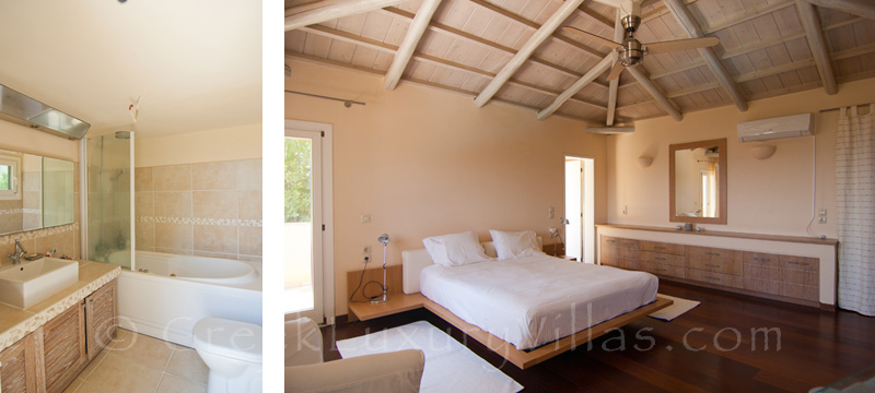 Hauptschlafzimmer der luxuriösen Villa mit Pool, Skiathos