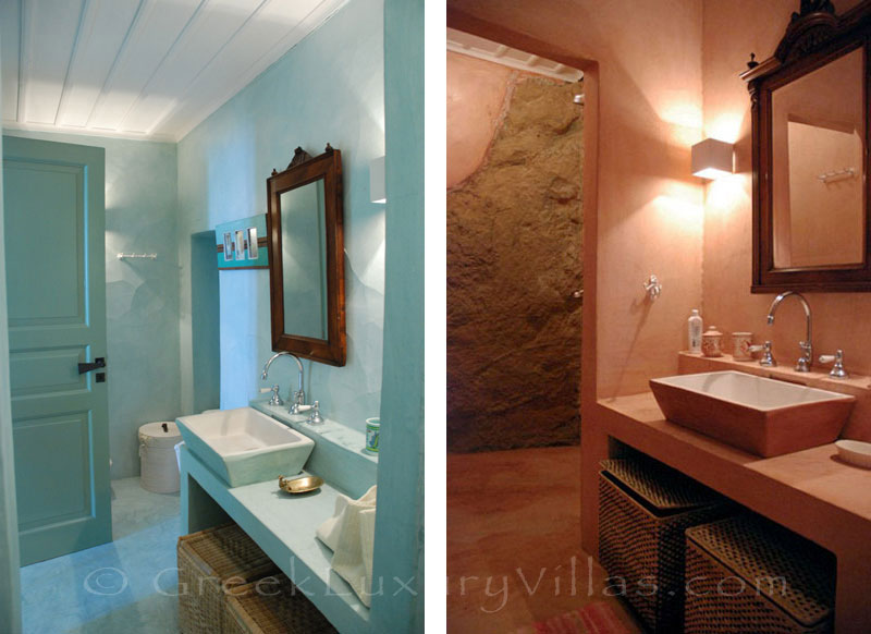 Skyros traditional luxury villa in Chora bathroom