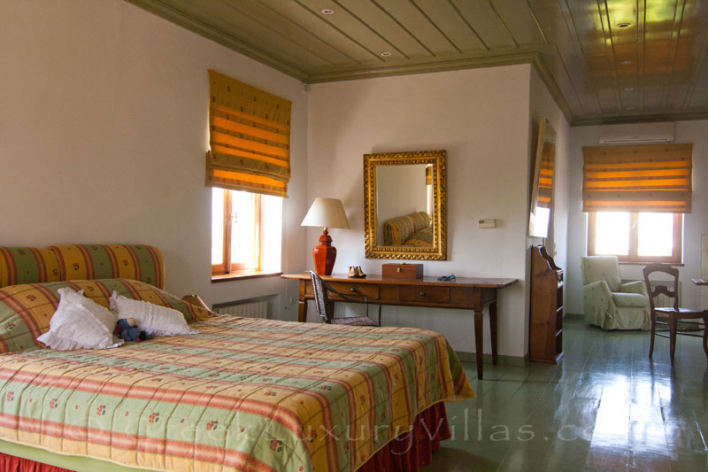 Master bedroom of beachfront villa in Skyros