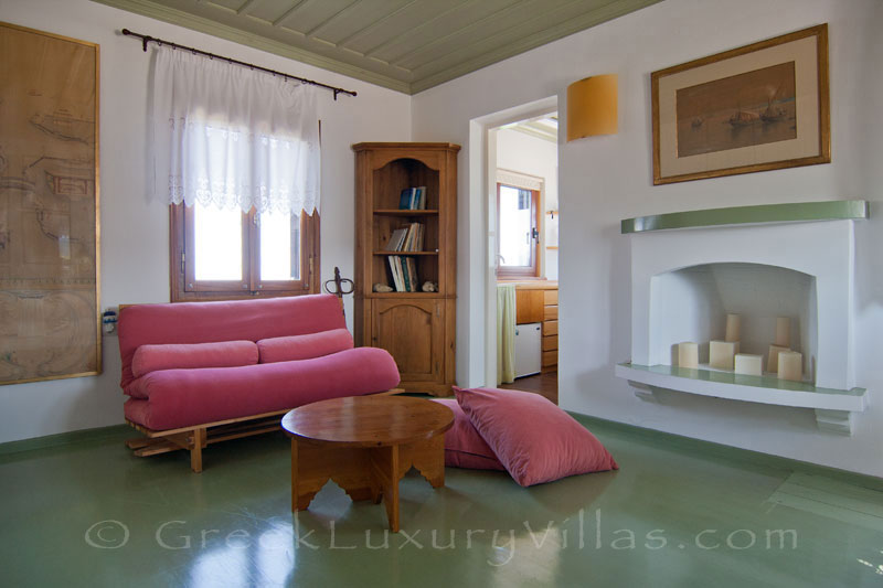 Master suite of beachfront villa in Skyros