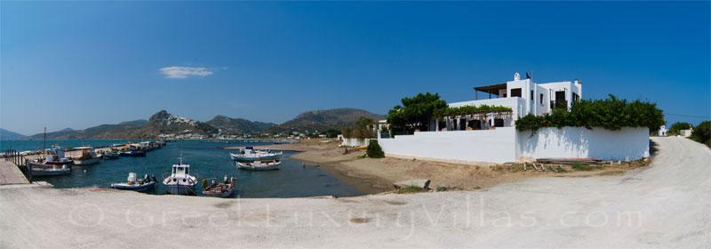 Panorama picture of absolute beachfront villa on Skyros