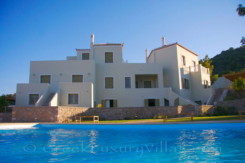 A luxury villa with a pool in Spetses