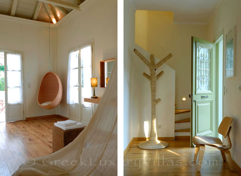 A bathroom in a luxury villa with a pool in Spetses