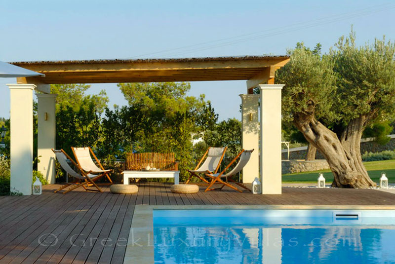 The luxury villa with a pool in Spetses