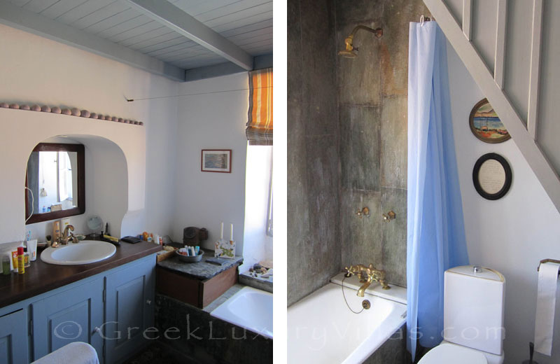 Bathroom of traditional villa on Symi