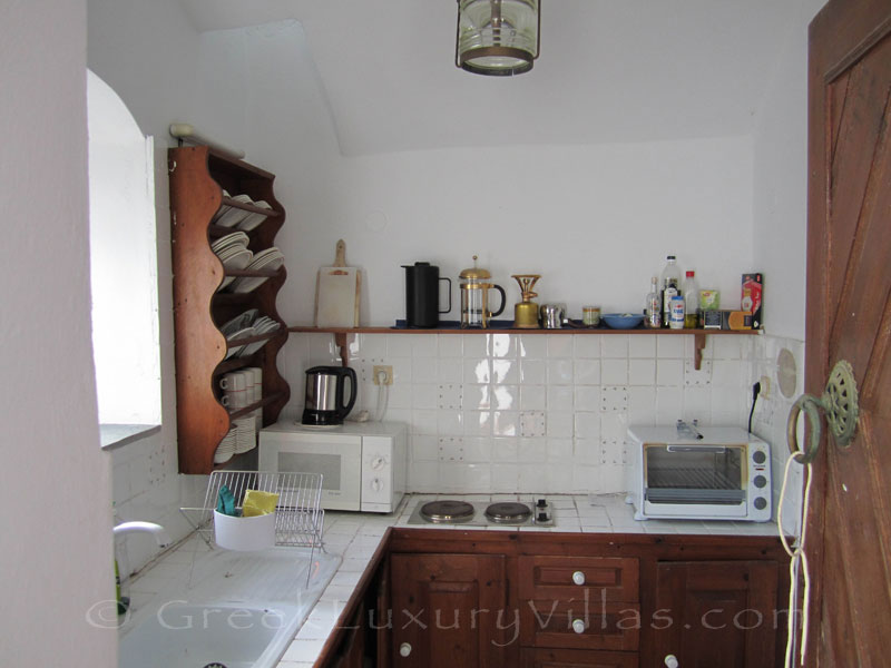 Kitchen of neoclassical villa in Symi