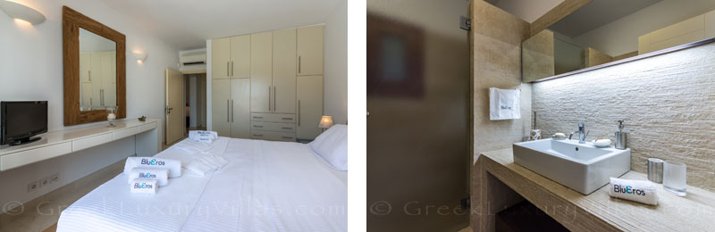 Gästehaus modernes Interieur Luxus Pool Villa Syros Griechenland
