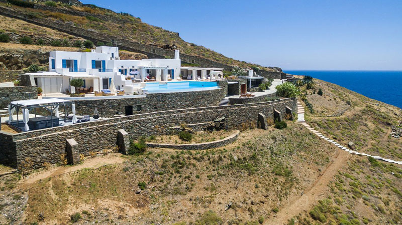Luftbild Villa am Meer Syros Griechenland
