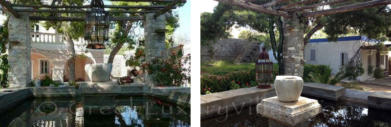 Exclusive garden of villa for family get-together in Syros
