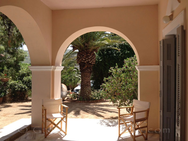 Outdoor of villa for large groups in Syros