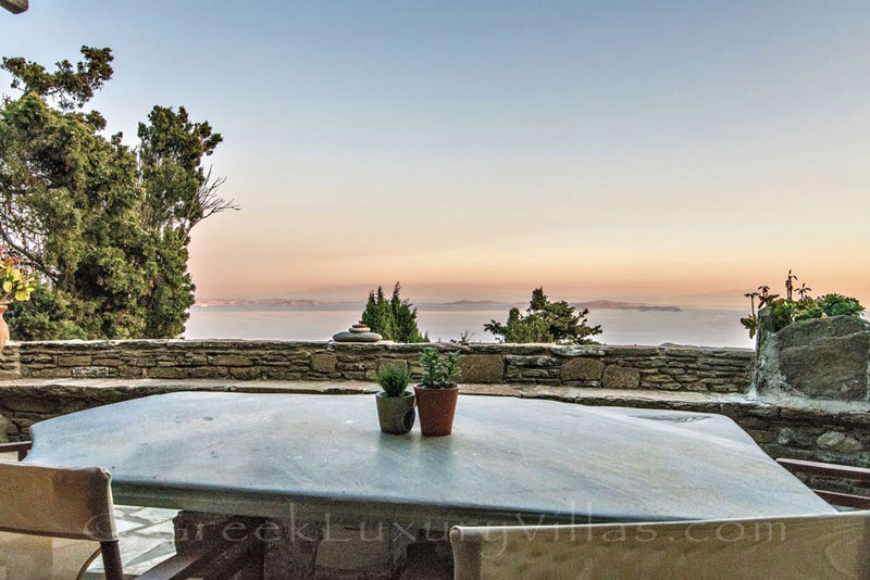 Tinos villa with sea view from veranda