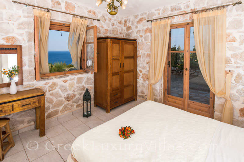 Bedroom in villa with seaview in Zante