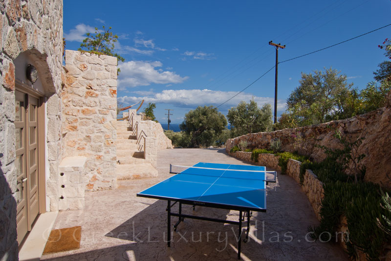 Table tennis at a seaview villa with a pool in Zante