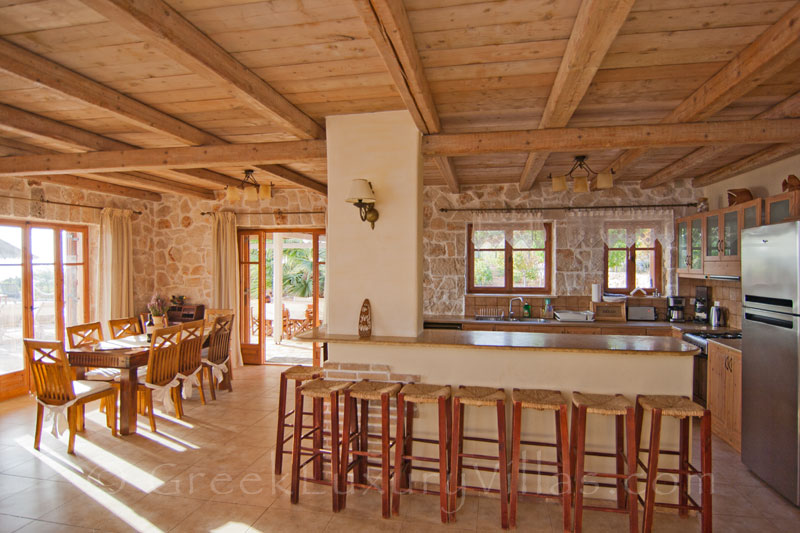 Open plan kitchen of a traditional villa