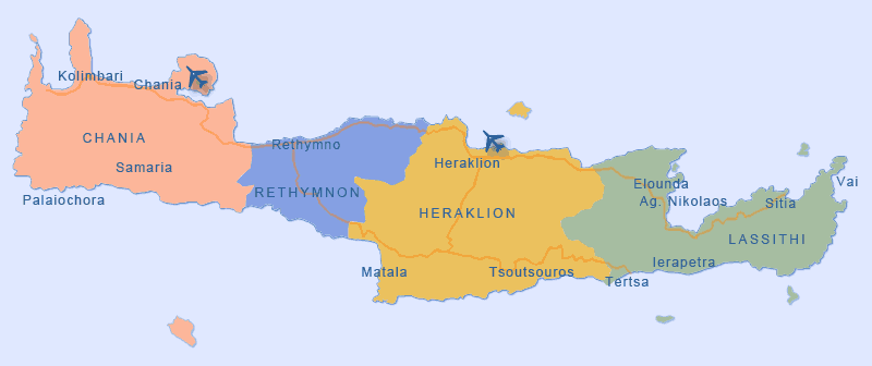 Map of Cretan Districts